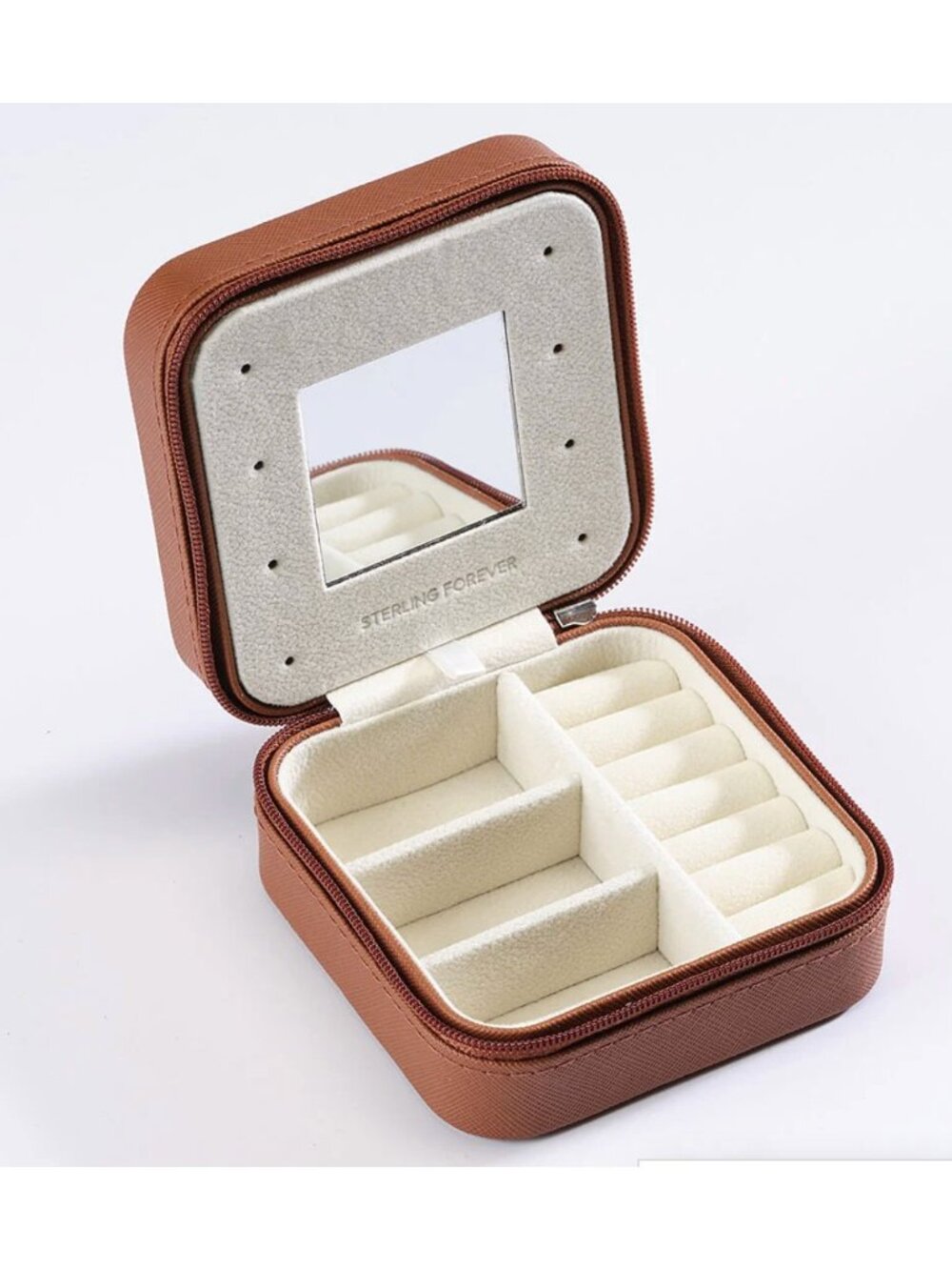 Sterling Forever Zip Around Travel Jewelry Box New